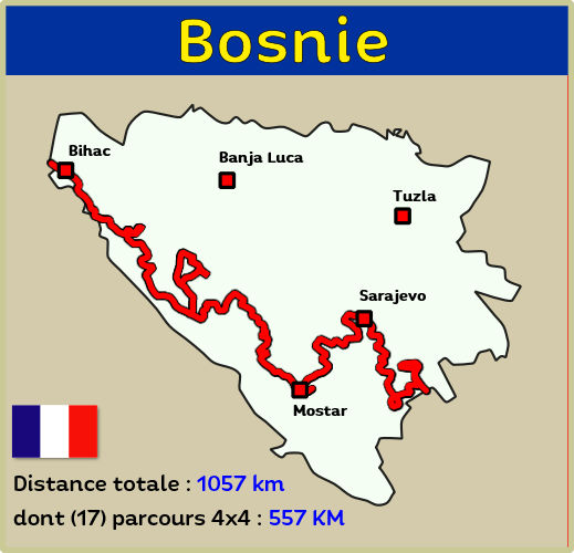Carte Offroad 4x4 Bosnie – Voyage d'aventure en Europe