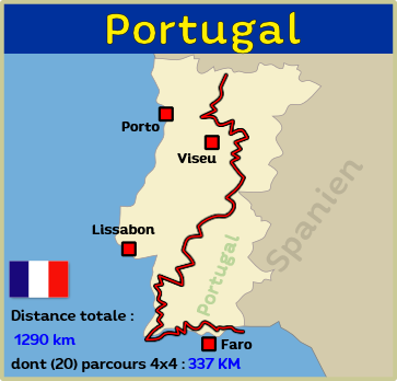 Carte 4x4 Europe Portugal