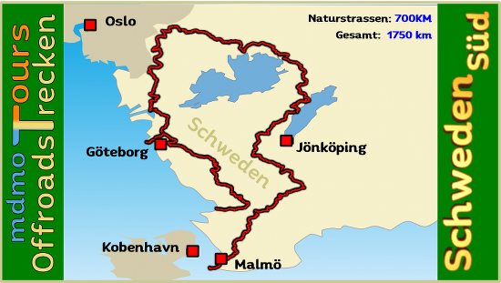 Tourenkarte von Schweden über 50 Naturstrassen (Offroadpisten) Tourenkarte von Schweden über 50 Naturstrassen (Offroadpisten)