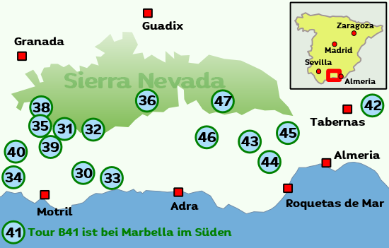 Offroad Tourenkarte Andalusien Spanien