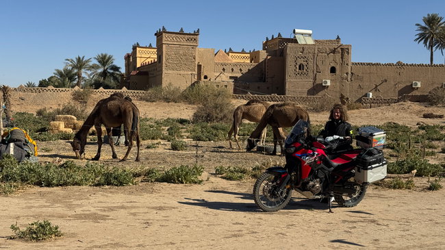 Voyage à moto à travers les paysages désertiques du sud du Maroc lors du neuvième jour