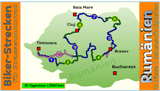 Tourenübersicht und Reisebericht Motorradtour Rumänien