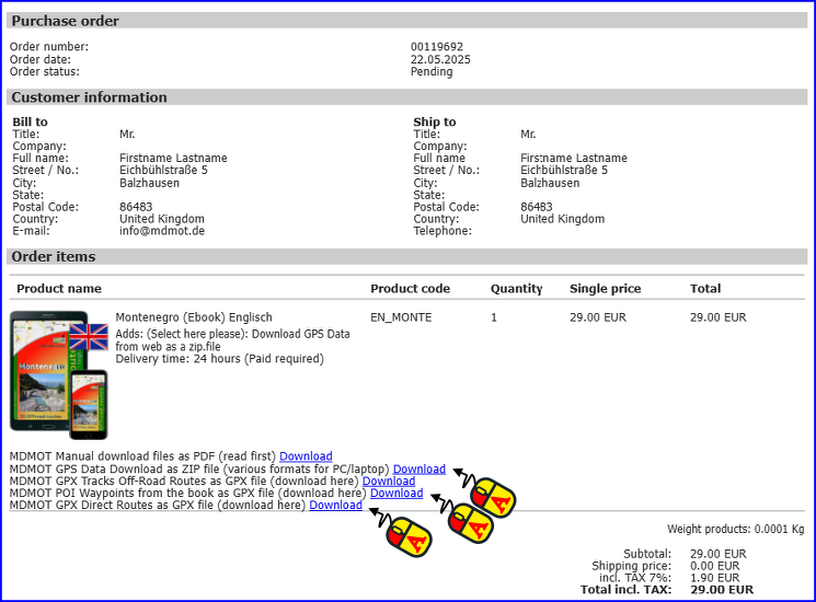 GPS data download from the Internet, GPX Tracks, GPX Routes, GPX POI Waypoints