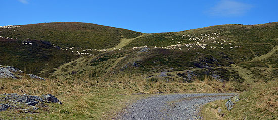 Eine Schotterstrecke in Friaul (Italien) zum Gipfel auf 2000m für Enduro und 4x4