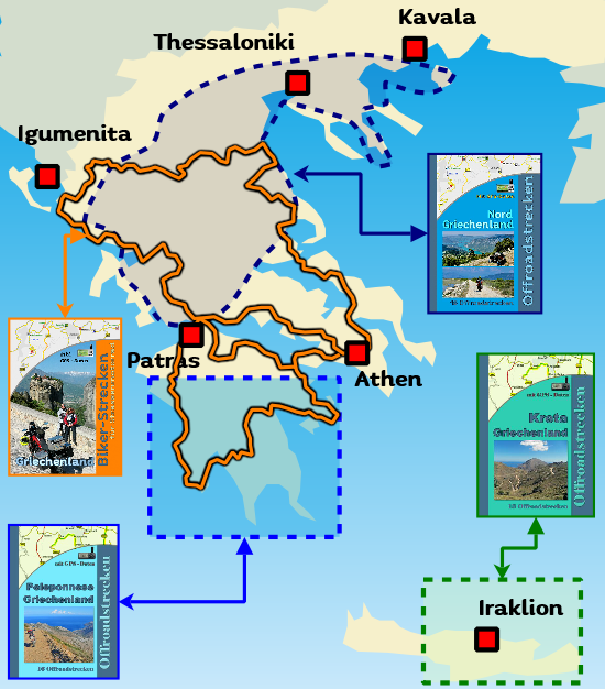 Griechenland Übersichtskarte Offroad