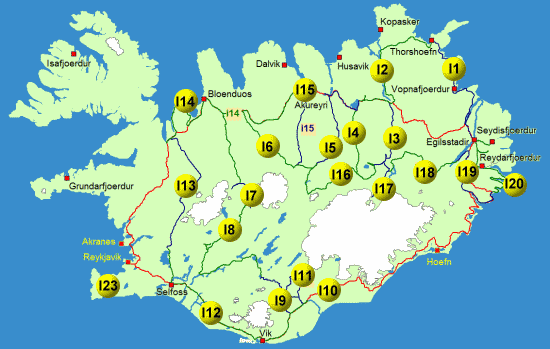 Island Offroad Strecken Übersicht
