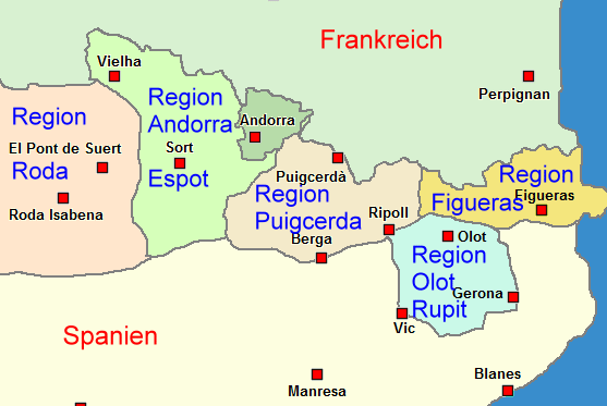 Pyrenäen karte Tourenübersicht offroad