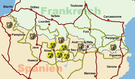 Motorrad Tourenkarte Pyrenäen