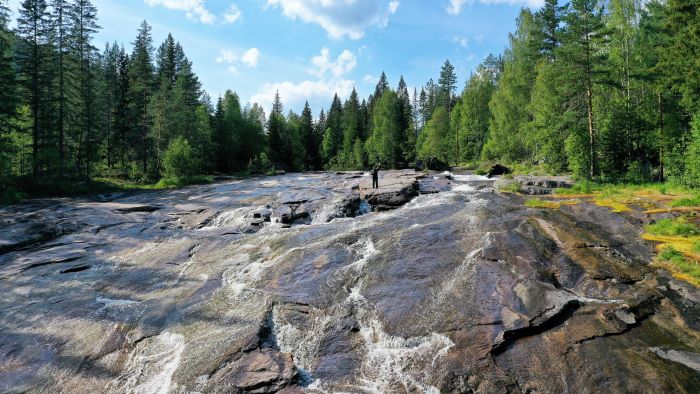 Wasserfall bei Oslo mit der BMW GS 1200