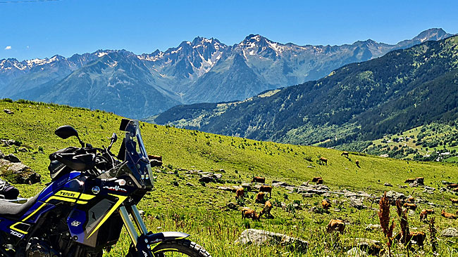 kleine Schotter Pässe durch die Seealpen oder Westalpen die gehen über die Schweiz, Frankreich und Italien