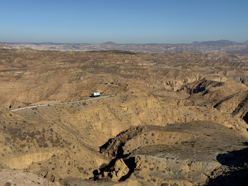 The Gorafe desert in southern Spain can be crossed with an off-road vehicle such as an enduro or 4x4 SUV.