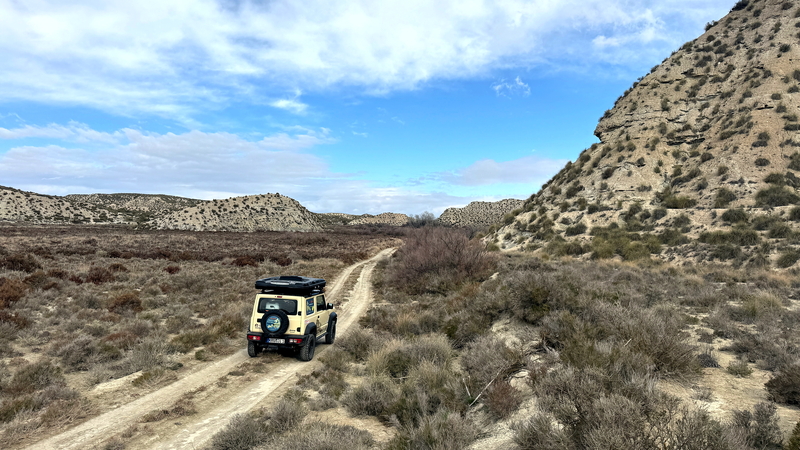 Off-road route BA1 in Andalusia with a 4x4 off-road vehicle including GPX tracks