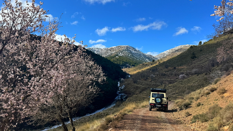 Off-road route with a four-wheel drive through the Sierra Baza