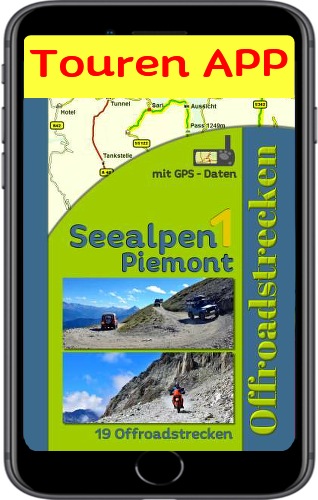 Touren APP von Offroadstrecken in den Seealpen Piemont