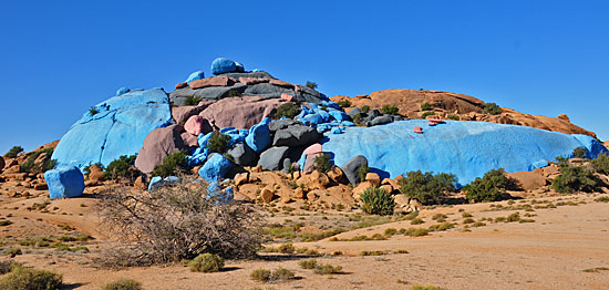 Bunte Felsen rosa, blau, orange