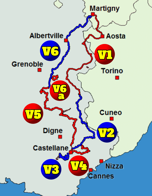 Tourenkarte Motorrad Verdon und Westalpen